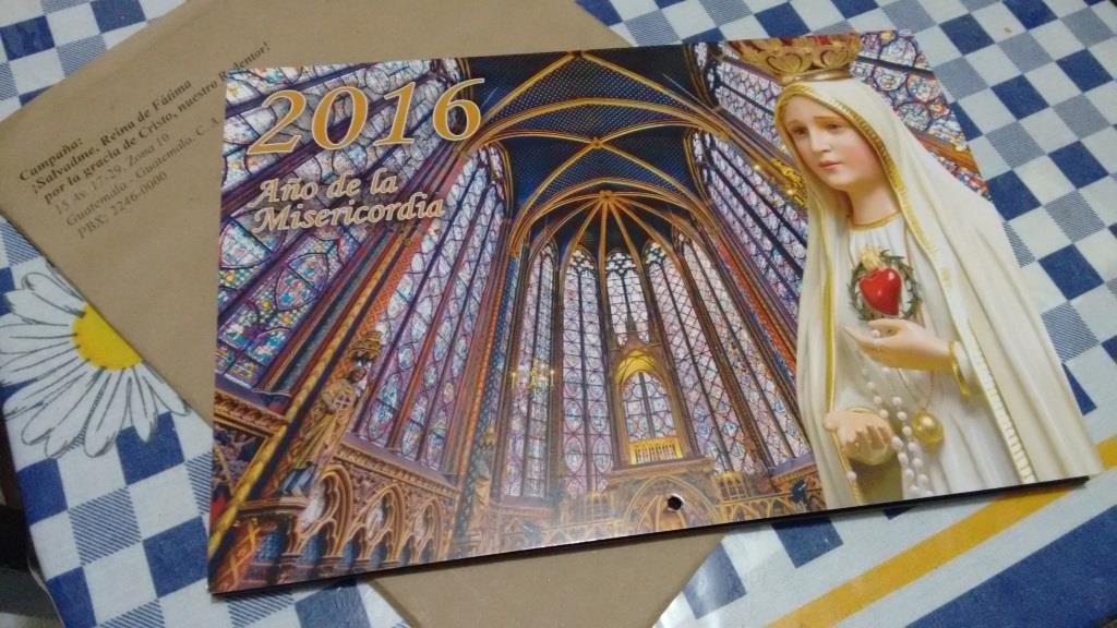 Calendario 2016 de la Campaña de la Virgen de Fátima en Guatemala