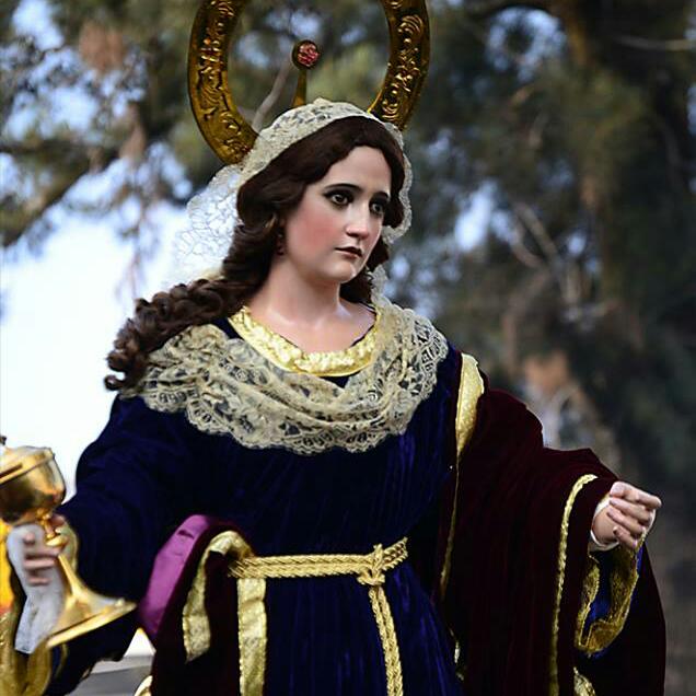Visión contemporánea de Santa María Magdalena del Santuario de San José en un clásico Domingo de Ramos