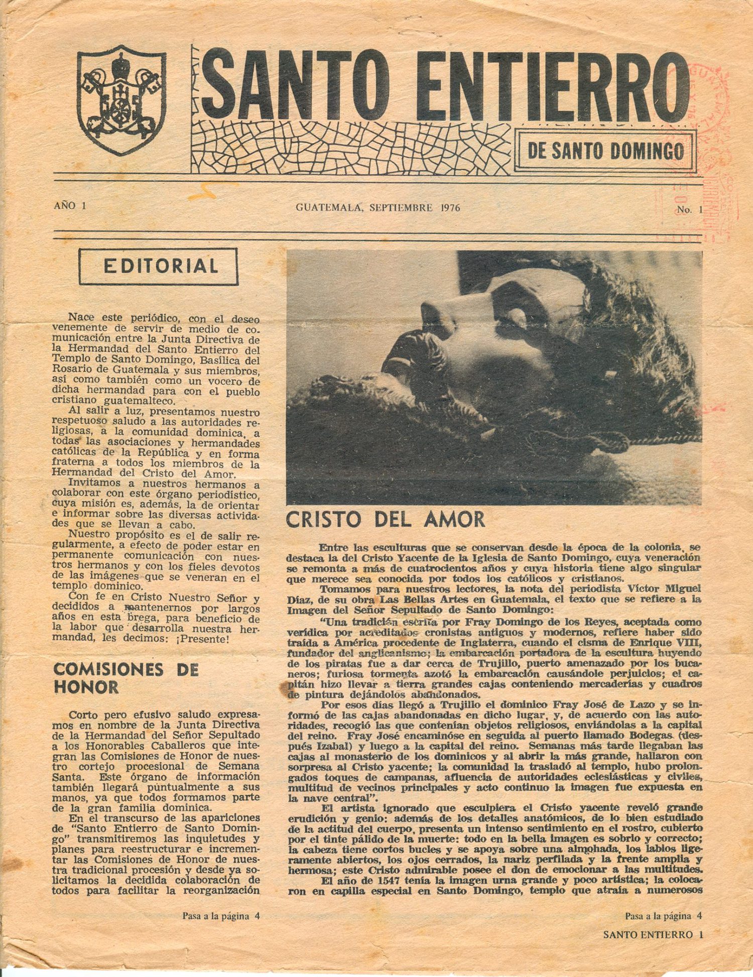 Boletines y revista del Cristo del Amor año 1976 y otros años