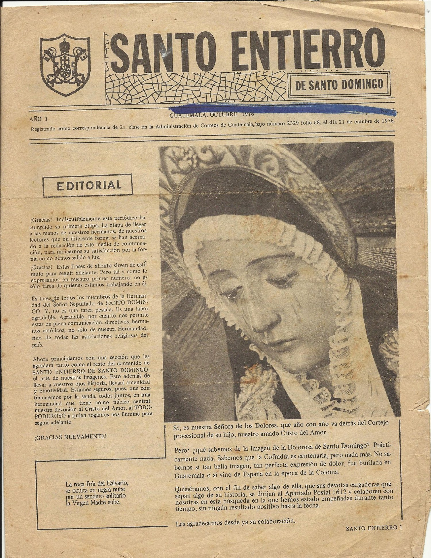 Boletines y revista del Cristo del Amor año 1976 y otros años