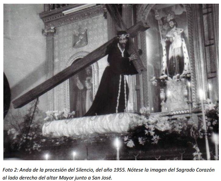 En el terremoto 1976 se nota al Sagrado Corazón de Jesús con San José