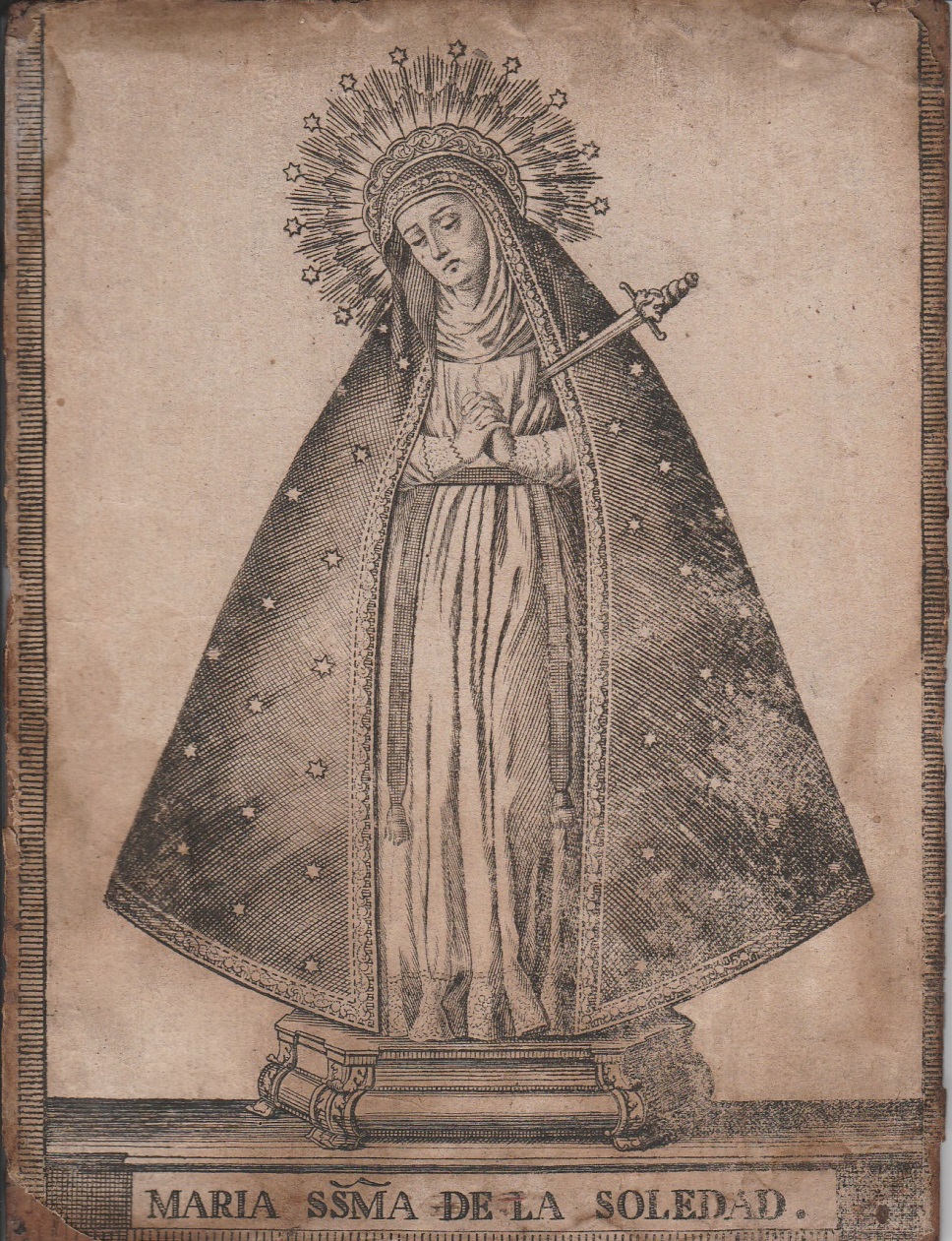 Grabado de Nuestra Señora de los Dolores
