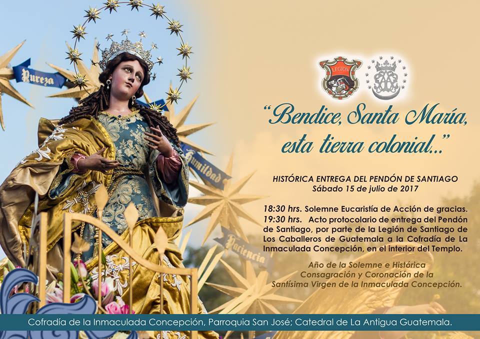 Afiche Pendón de Santiago a la Cofradía de Catedral Antigua Guatemala