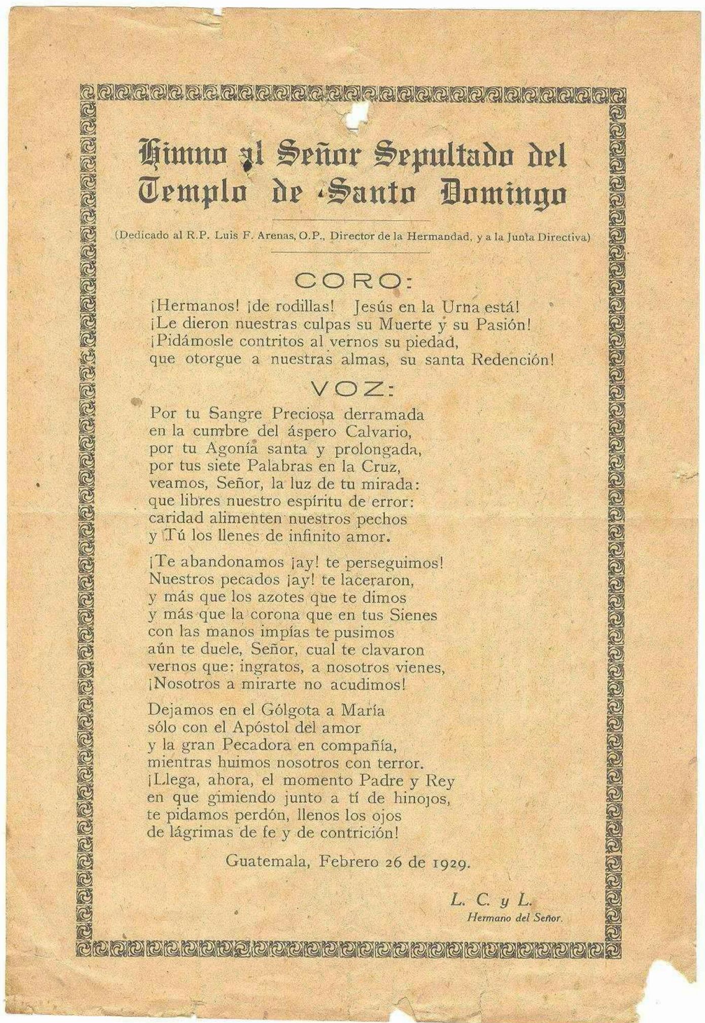 himno al Señor Sepultado de Santo Domingo de la Hermandad 