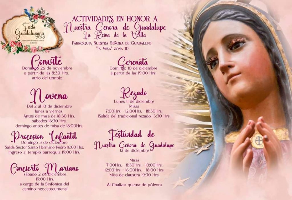 Programa de la Virgen de Guadalupe de la Villa zona 14