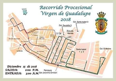 Procesion de la Virgen de Guadalupe en San Jeronimo Emiliani