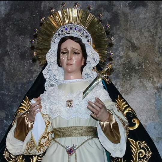 Detalles restauración Virgen de Dolores de San Bartolomé Becerra