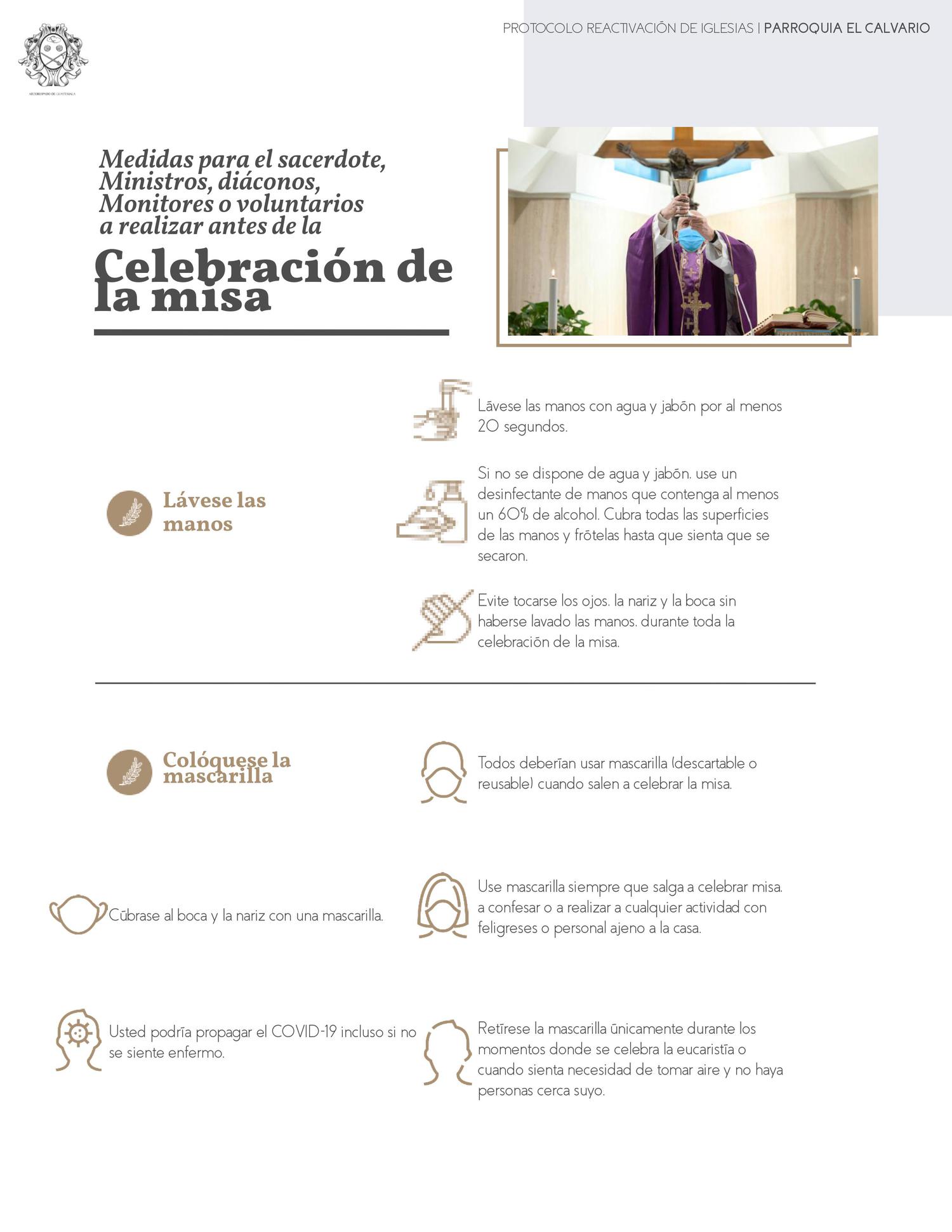 Guía para la reapertura de Iglesias en Guatemala y para la Santa Misa