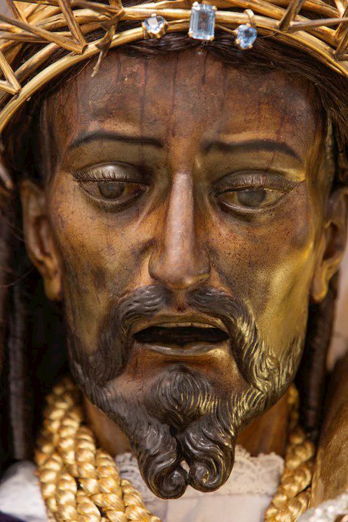 impresionante rostro de Jesús Nazareno de Candelaria