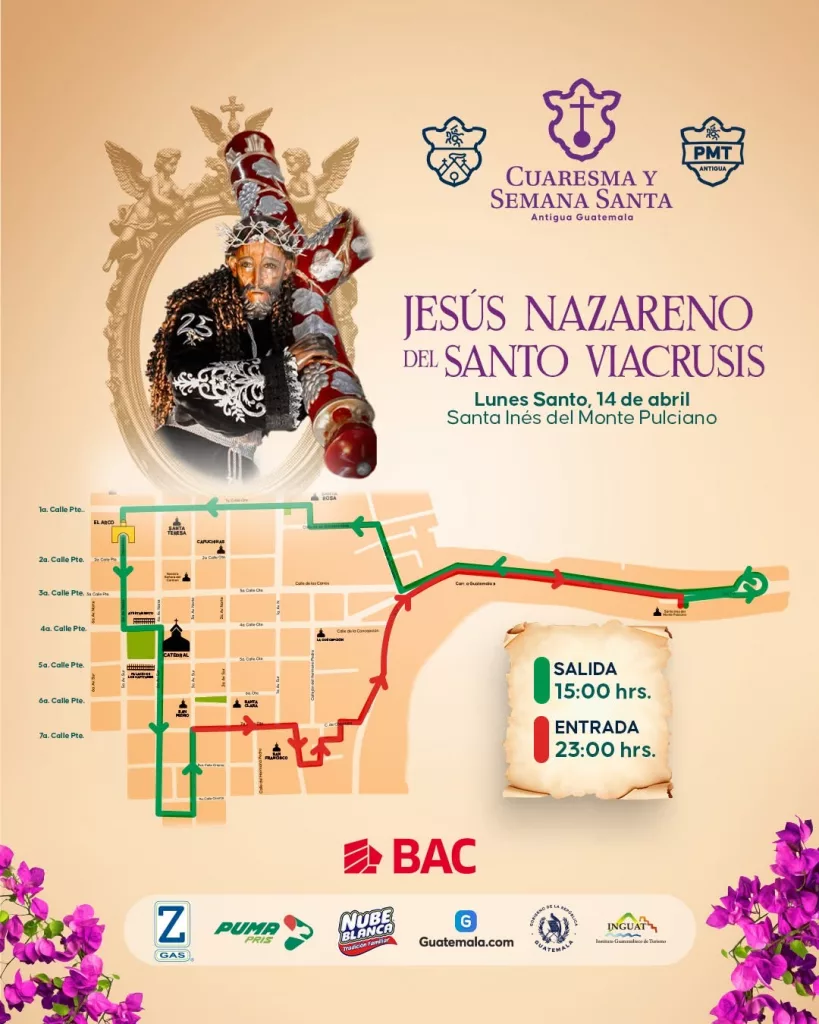 Recorrido Jesús del Viacrucis 2025 de Santa Inés del Monte Pulciano