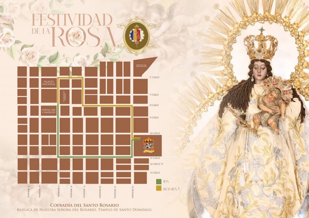 Recorrido procesión de la Rosa 2022 el 1 de mayo con la Virgen del Rosario