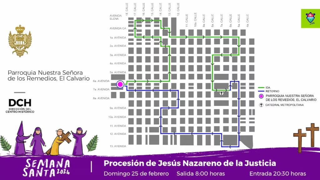 Recorrido de Jesús de la Justicia 2024 segundo domingo de cuaresma