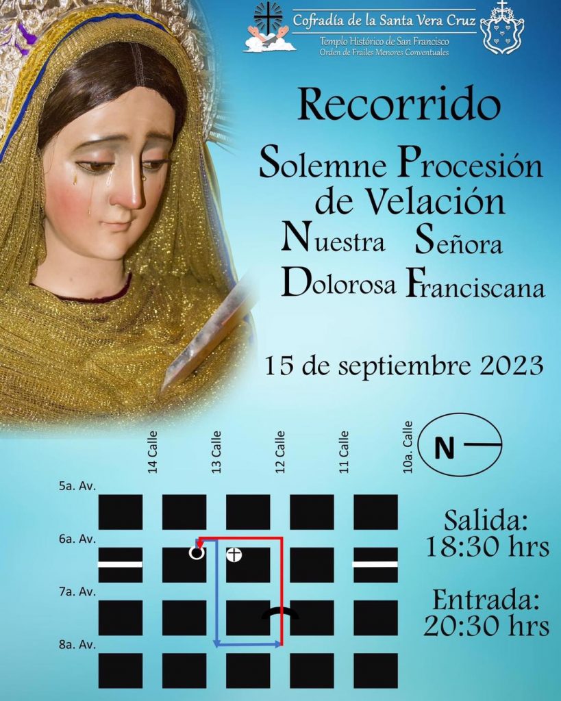 Recorrido procesión de la Dolorosa Franciscana 2023