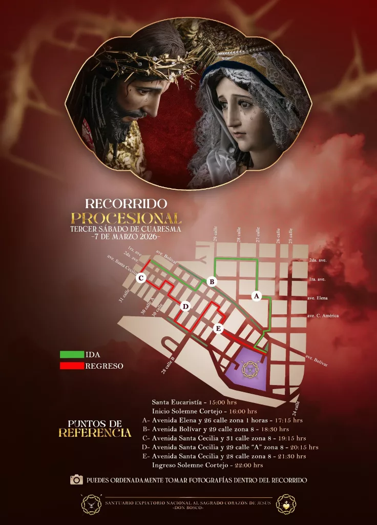 Recorrido de la procesión de Don Bosco