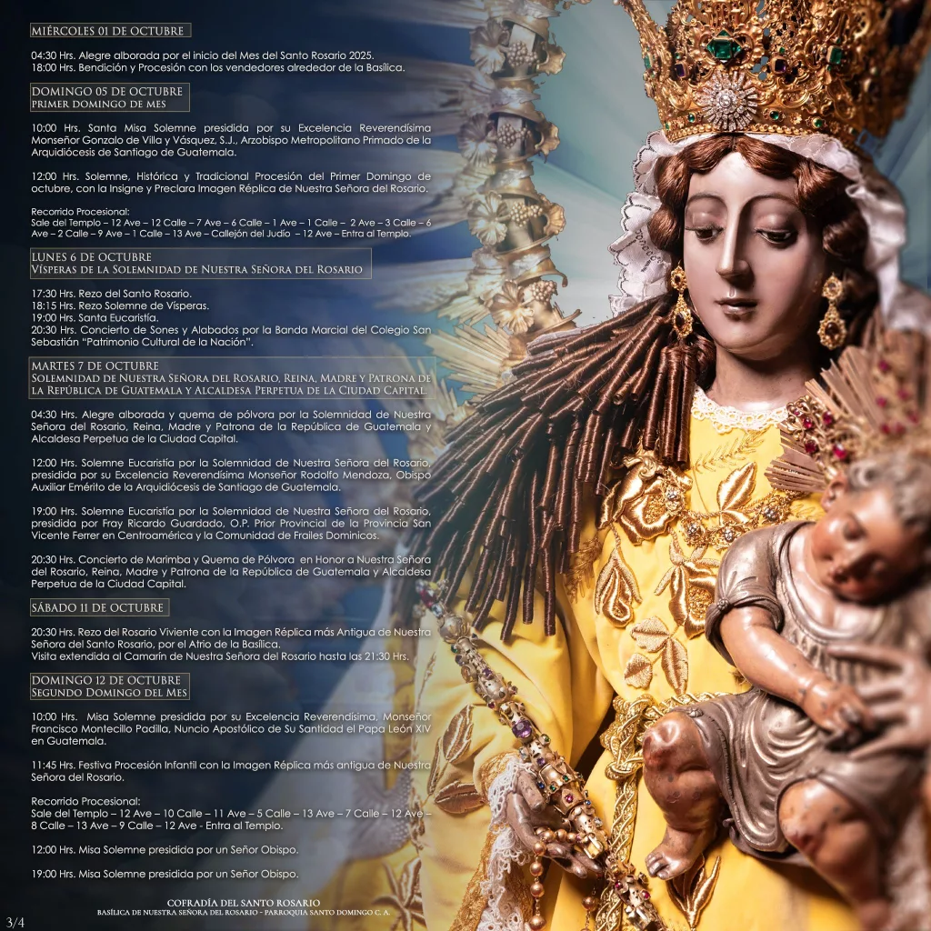 Actividades en la Parroquia Santo Domingo en octubre mes del rosario 2025