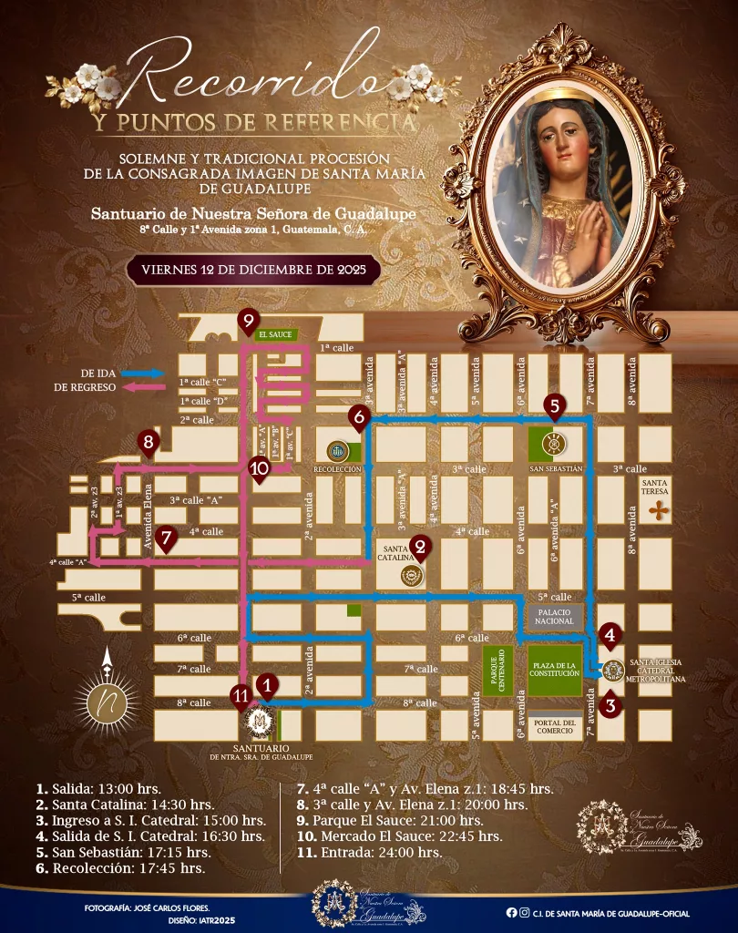Recorrido Virgen de Guadalupe 2025 el 12 de diciembre