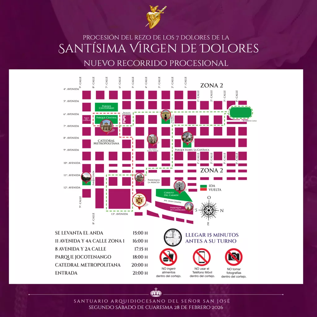 Recorrido de la Virgen de Dolores de San José 2026 nuevo itinerario del Segundo Sábado de Cuaresma