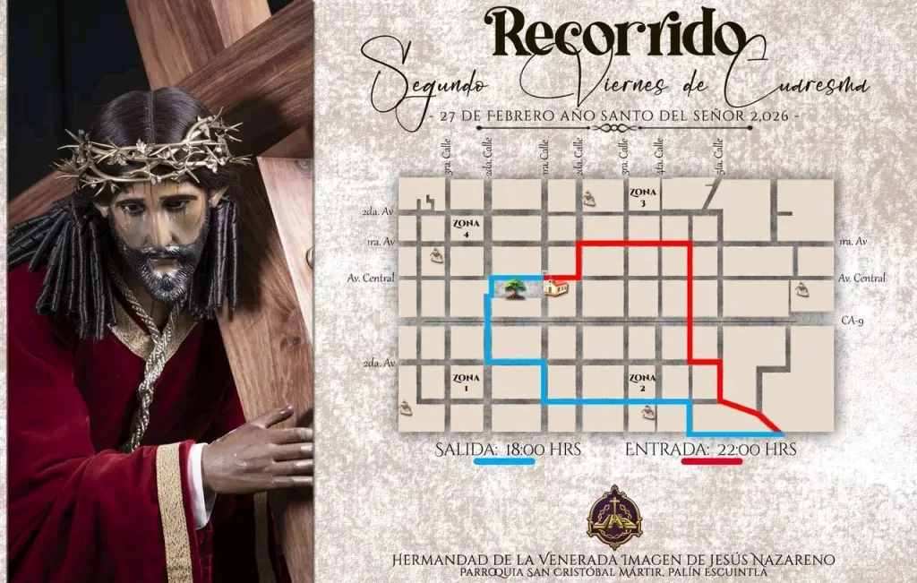 Procesión el segundo viernes de cuaresma 2026 en Escuintla