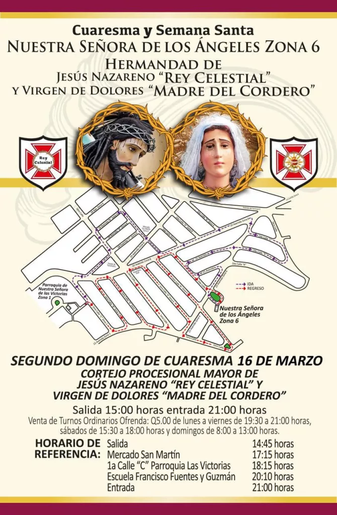 Recorrido de la procesión de Jesús Rey Celestial