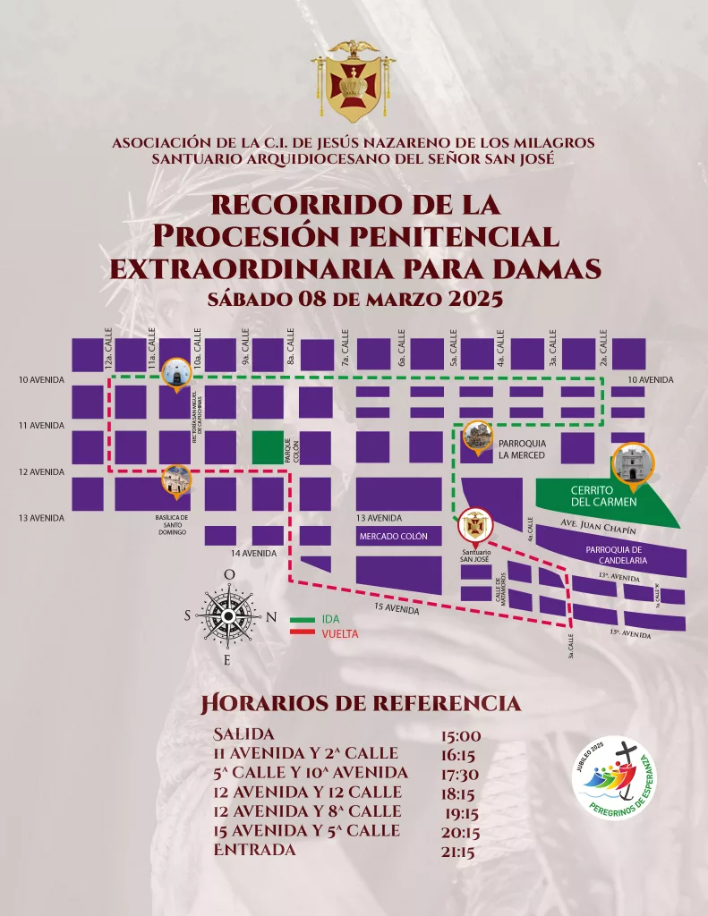 Recorrido de la procesión extraordinaria de Jesús de los Milagros 2025.jpg