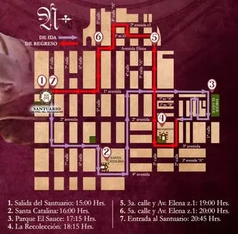 Recorrido del Cristo de Esquipulas 2026 del Santuario de Guadalupe