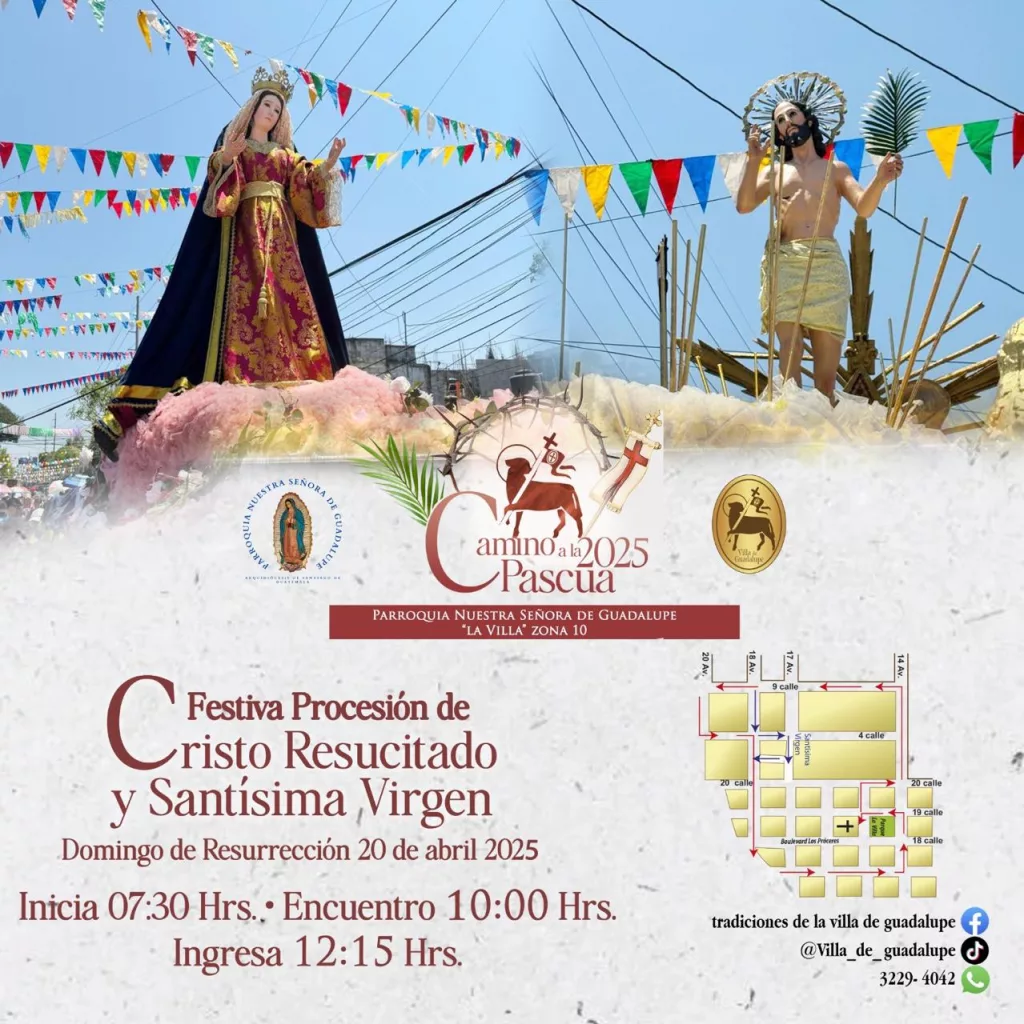 Recorrido procesión de Jesús Resucitado de La Villa de Guadalupe