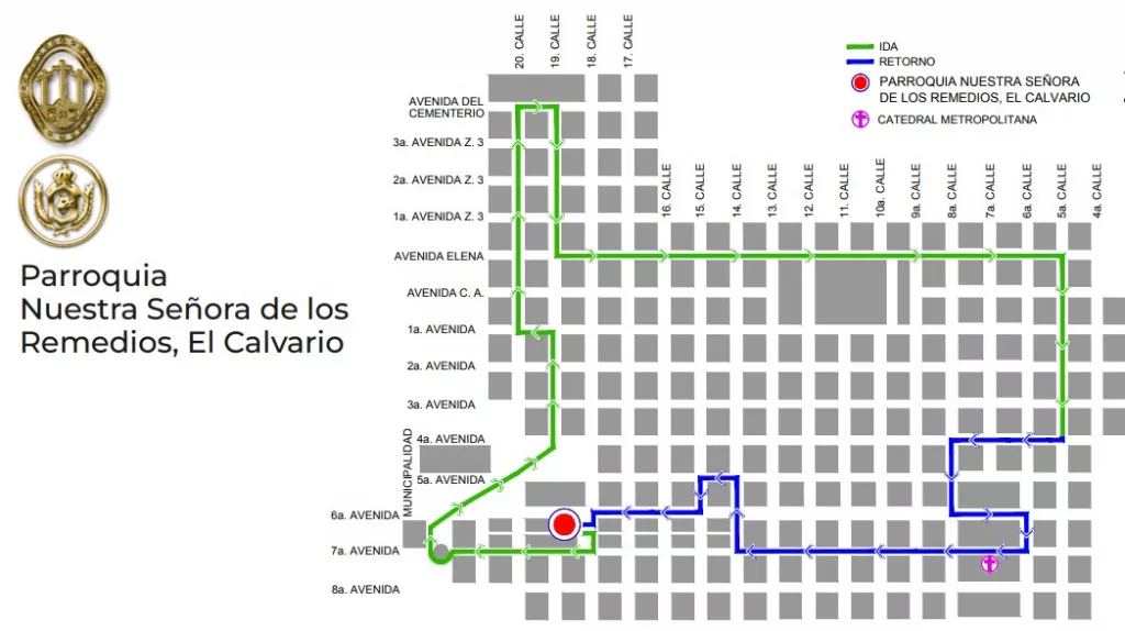 recorrido de la procesión del Calvario con el Cristo Yacente 2026 Viernes Santo