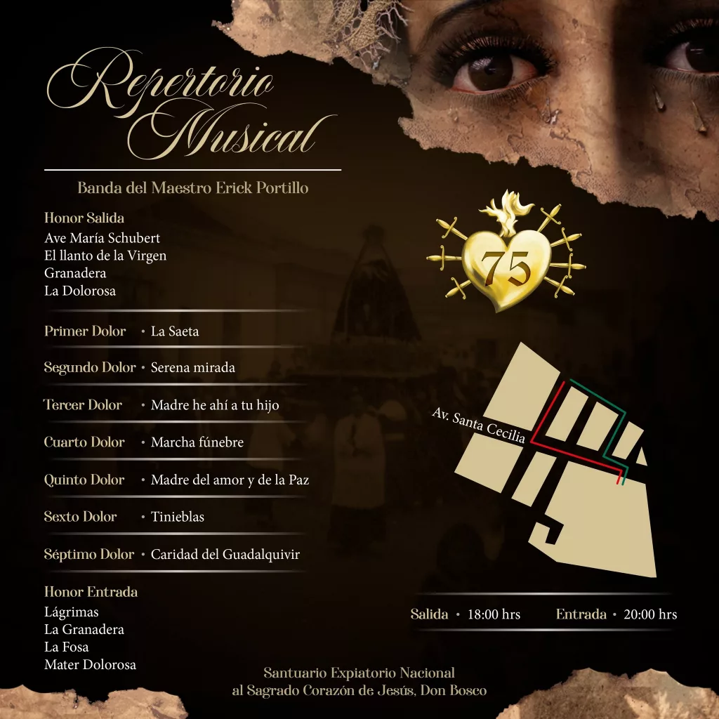 Recorrido de la Virgen de Dolores de Don Bosco