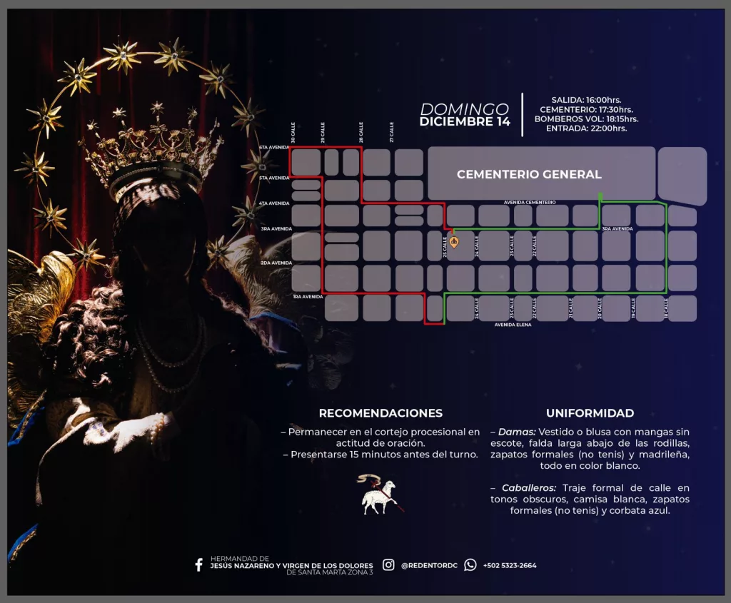 Recorrido de la Inmaculada Concepción de Santa Marta zona 3