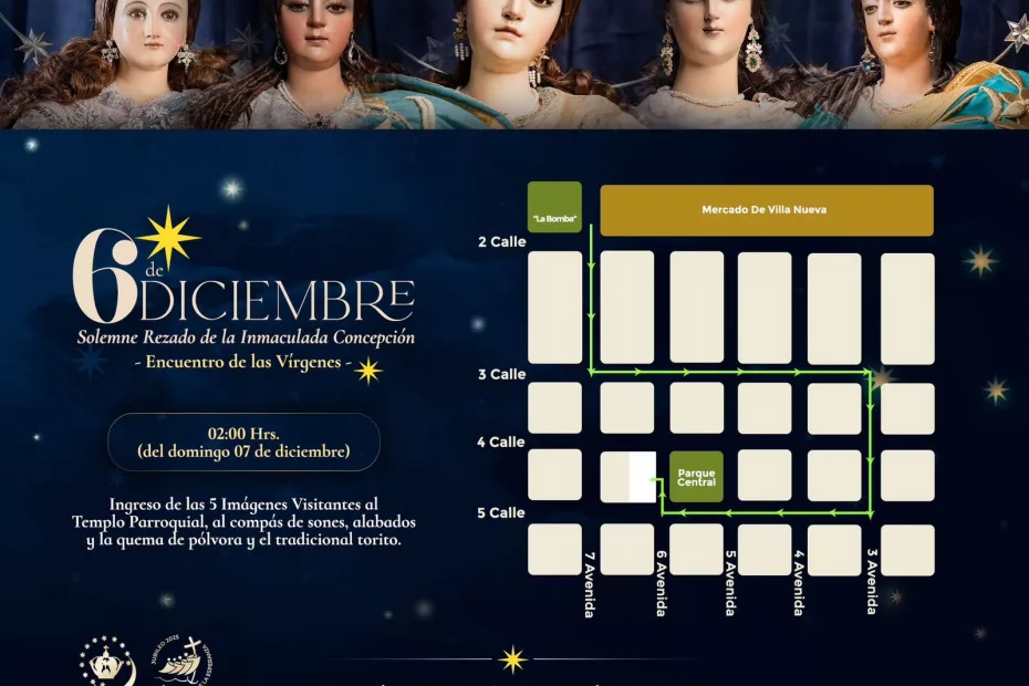 Recorridos procesionales de la Inmaculada Concepción en Villa Nueva