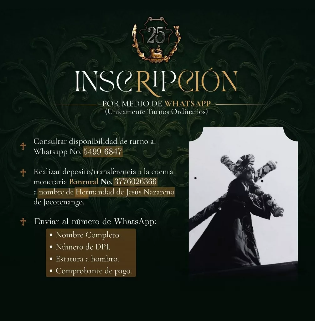 Inscripciones para Procesiones de Cuaresma y Semana Santa 2026 en Guatemala: Fechas, horarios y requisitos