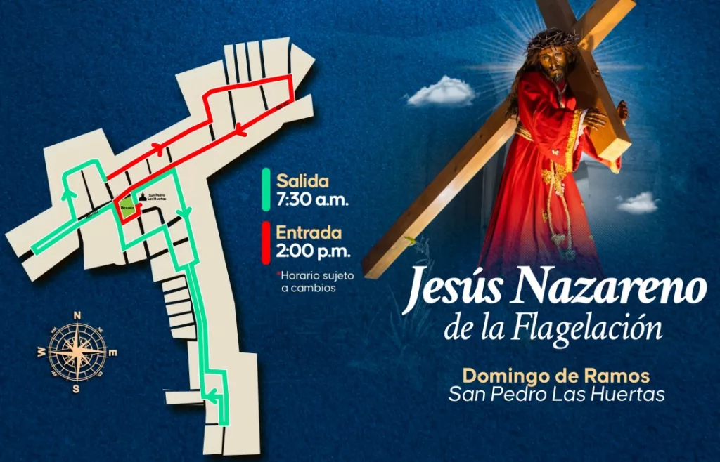 Procesiones de Semana Santa en Antigua Guatemala 2026 con Jesús Nazareno de la Flagelación en San Pedro las Huertas
