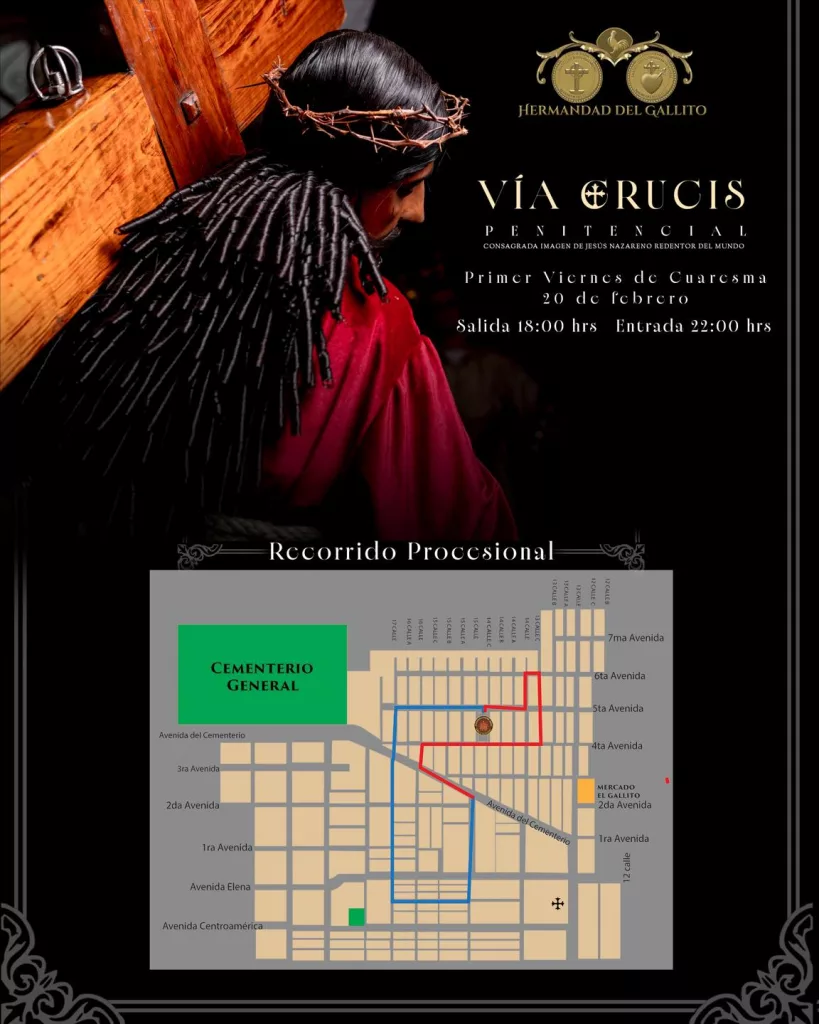 Recorrido del viacrucis con Jesús del Gallito 2026
