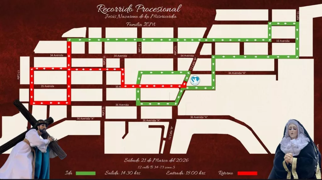Procesión del hogar de ancianos zona 5