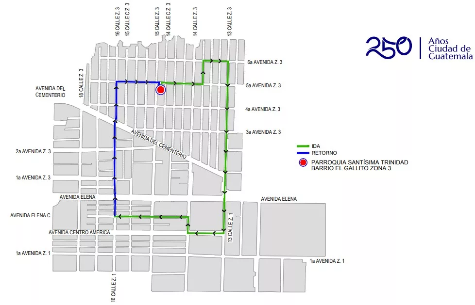 Recorrido procesión de pésame del gallito 2026