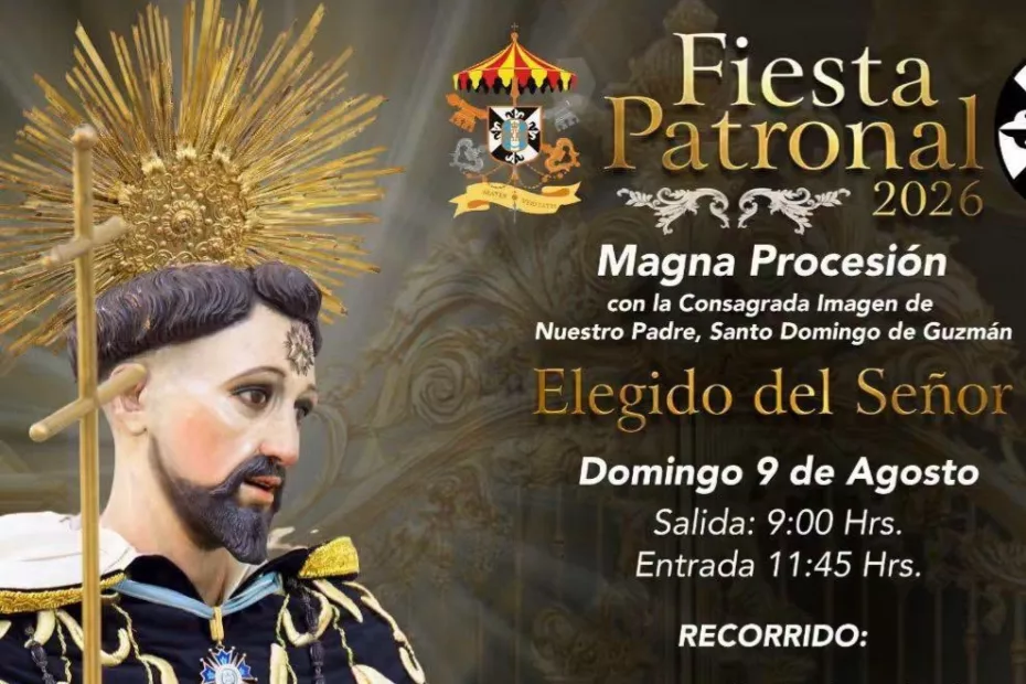 Recorrido de Santo Domingo de Guzmán en su fiesta patronal 2026