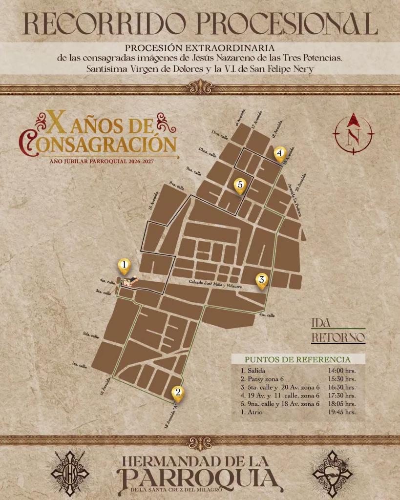 Recorrido de Jesús de las Tres Potencias 2026